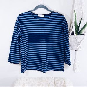 Everlane Breton Cotton Shoulder Zip Tee S